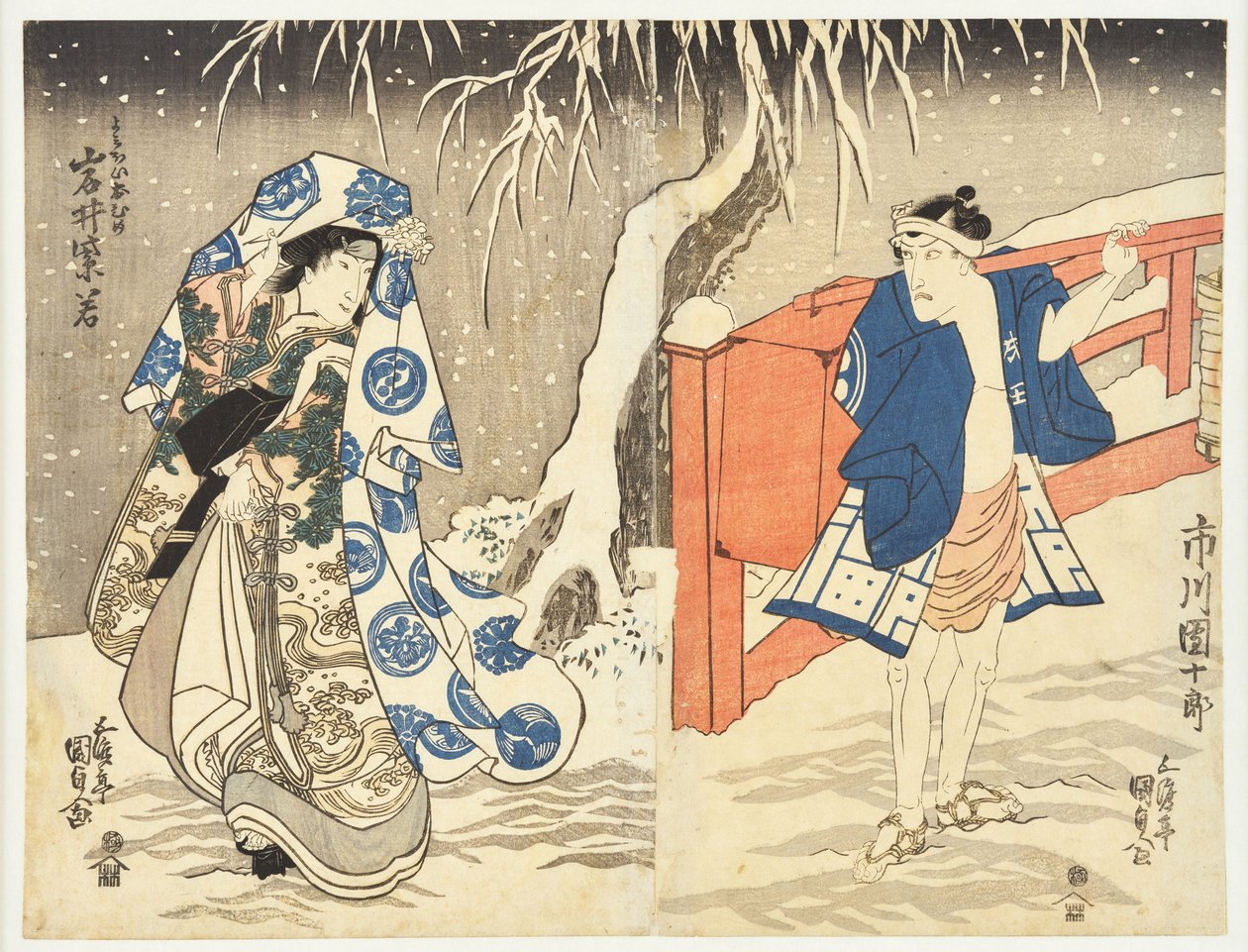 Hemlig träff i snön av Utagawa Kunisada