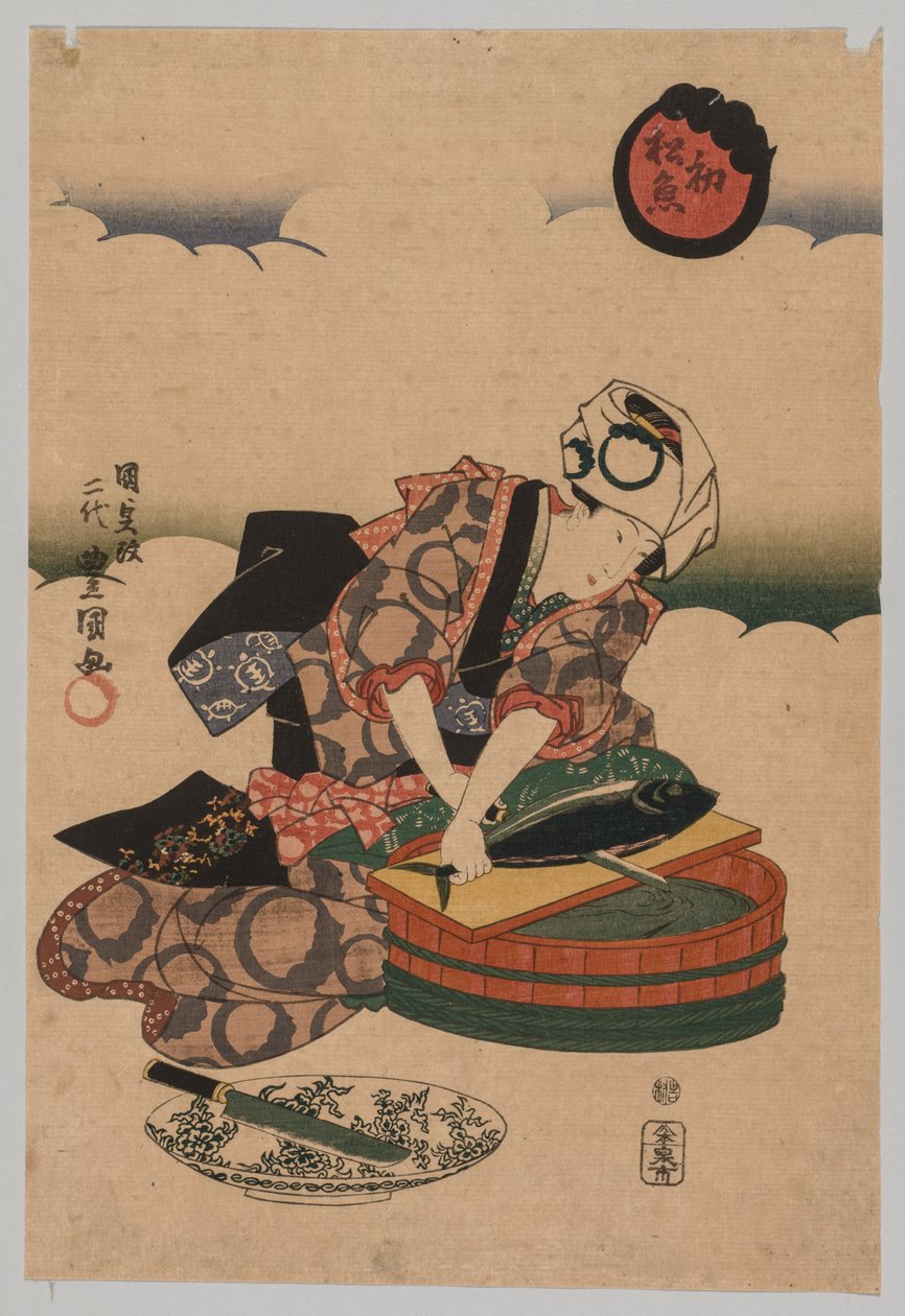 Förbereder Bonita, 1823-1880. av Utagawa Kunisada