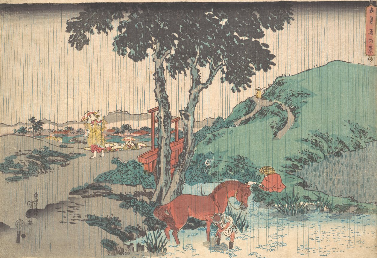Femte månadens regn Samidare, 1800-talet., 1800-talet. av Utagawa Kunisada