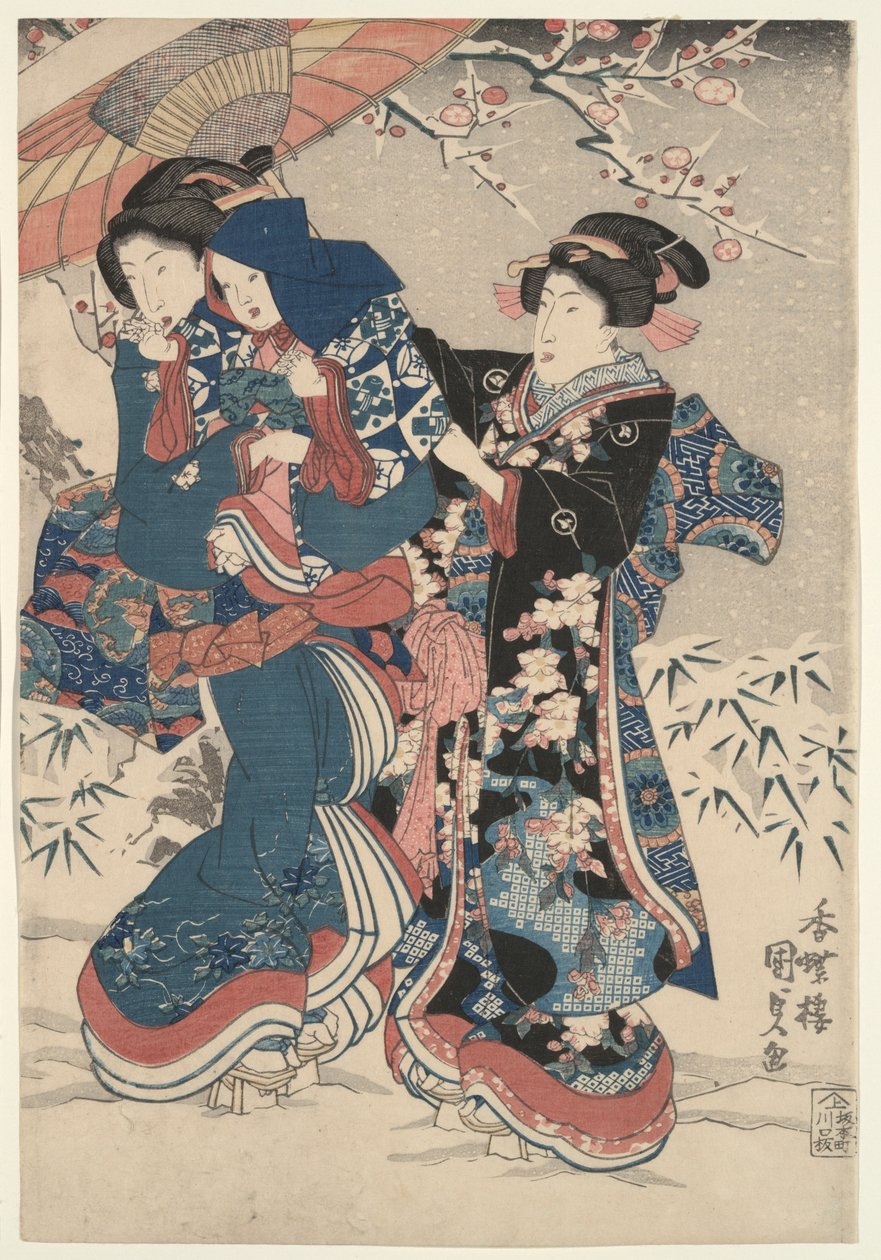 Snökamp av Utagawa Kunisada