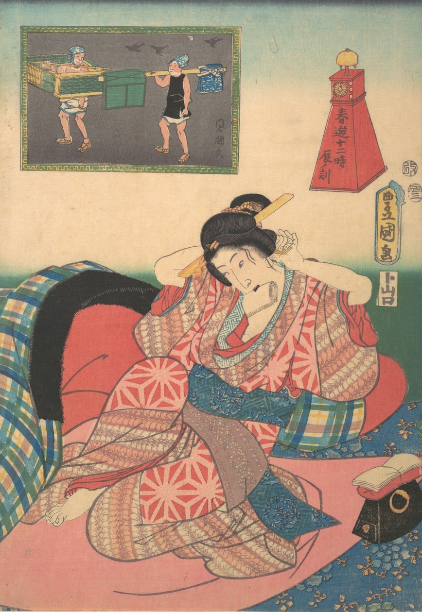 Twelve Hours of Spring Pleasures: Hour of the Dragon, 1800-talet., 1800-talet. av Utagawa Kunisada