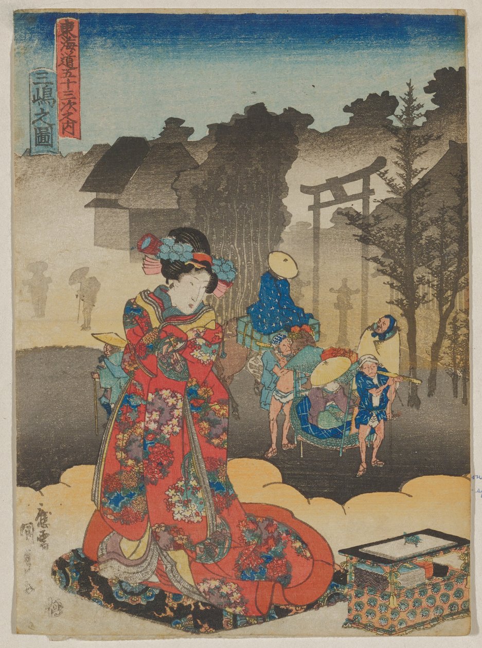 Utsikt vid Mishima av Utagawa Kunisada