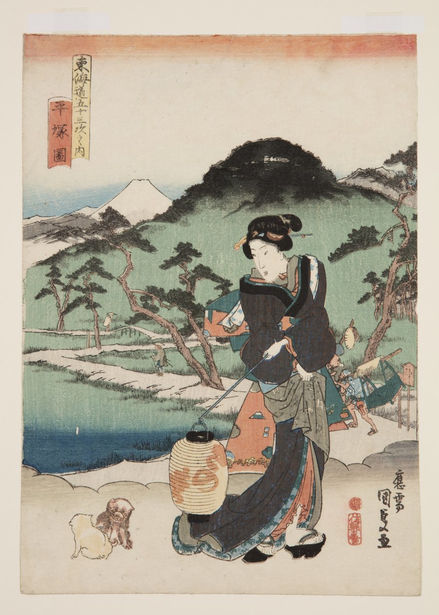Vy över Hiratsuka (Hiratsuka-figur) av Utagawa Kunisada