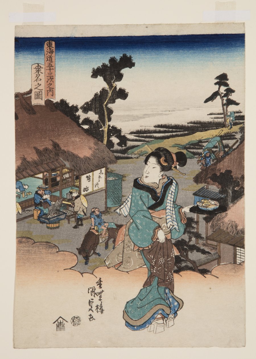 Utsikt över Kuwana (Kuwana no zu) (träblockstryck i färg) av Utagawa Kunisada