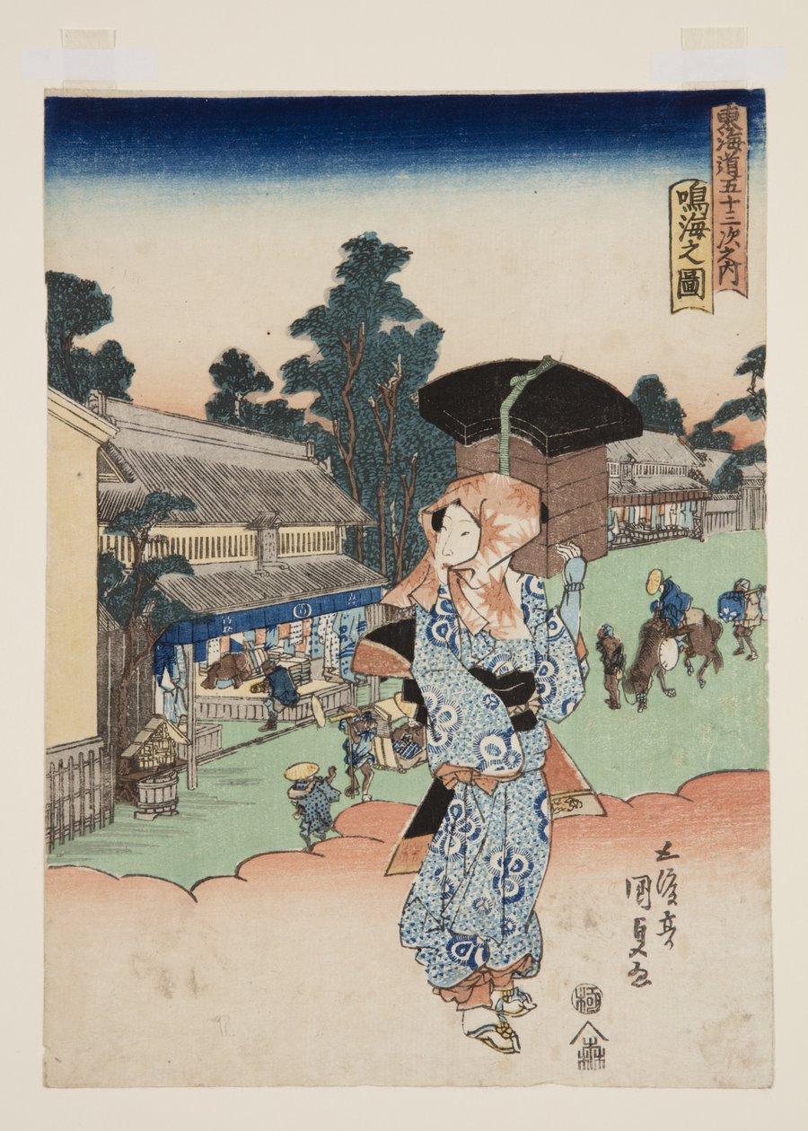 Vy över Narumi (Narumi no zu) (träblock i färg) av Utagawa Kunisada