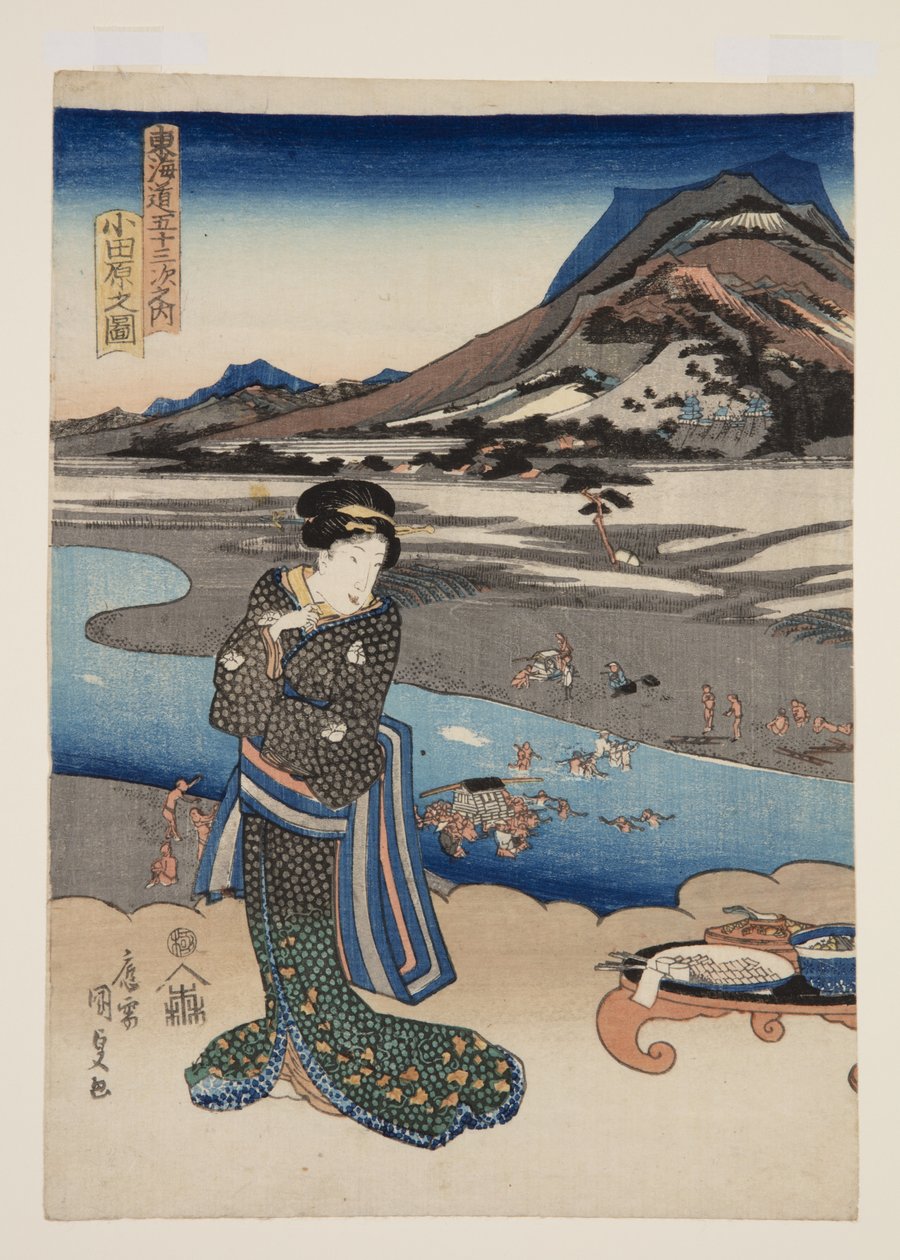 Vy över Odawara (Odawara no zu) (träblock i färg) av Utagawa Kunisada