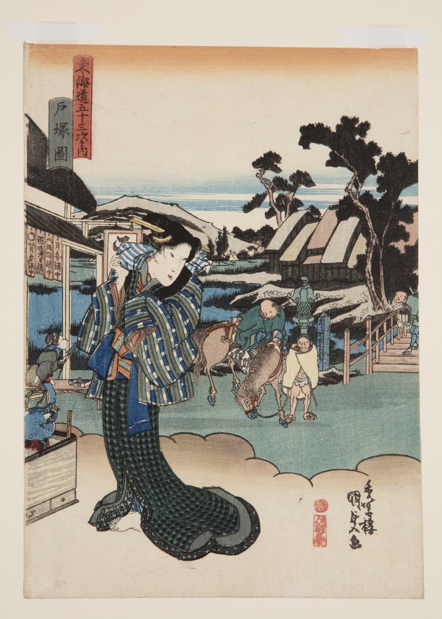 View of Totsuka (Totsuka zu) (colour woodblock print) av Utagawa Kunisada