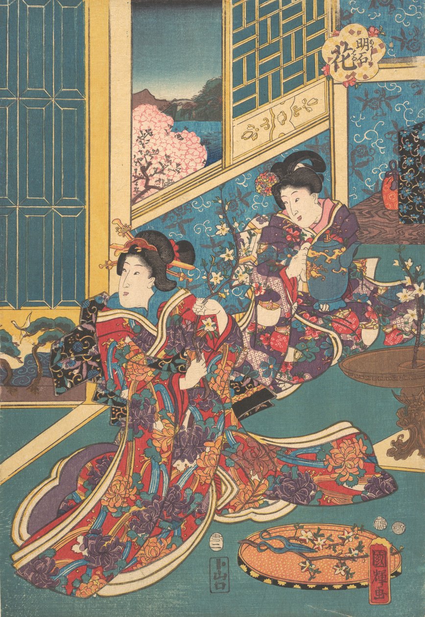 Fowler blommor, 1853. av Utagawa Kuniteru
