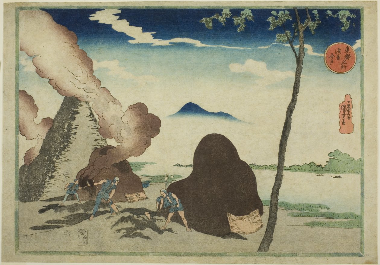 Asakusa Imado, från serien "Famous Places in the Eastern Capital (Toto Meisho)" av Utagawa Kuniyoshi