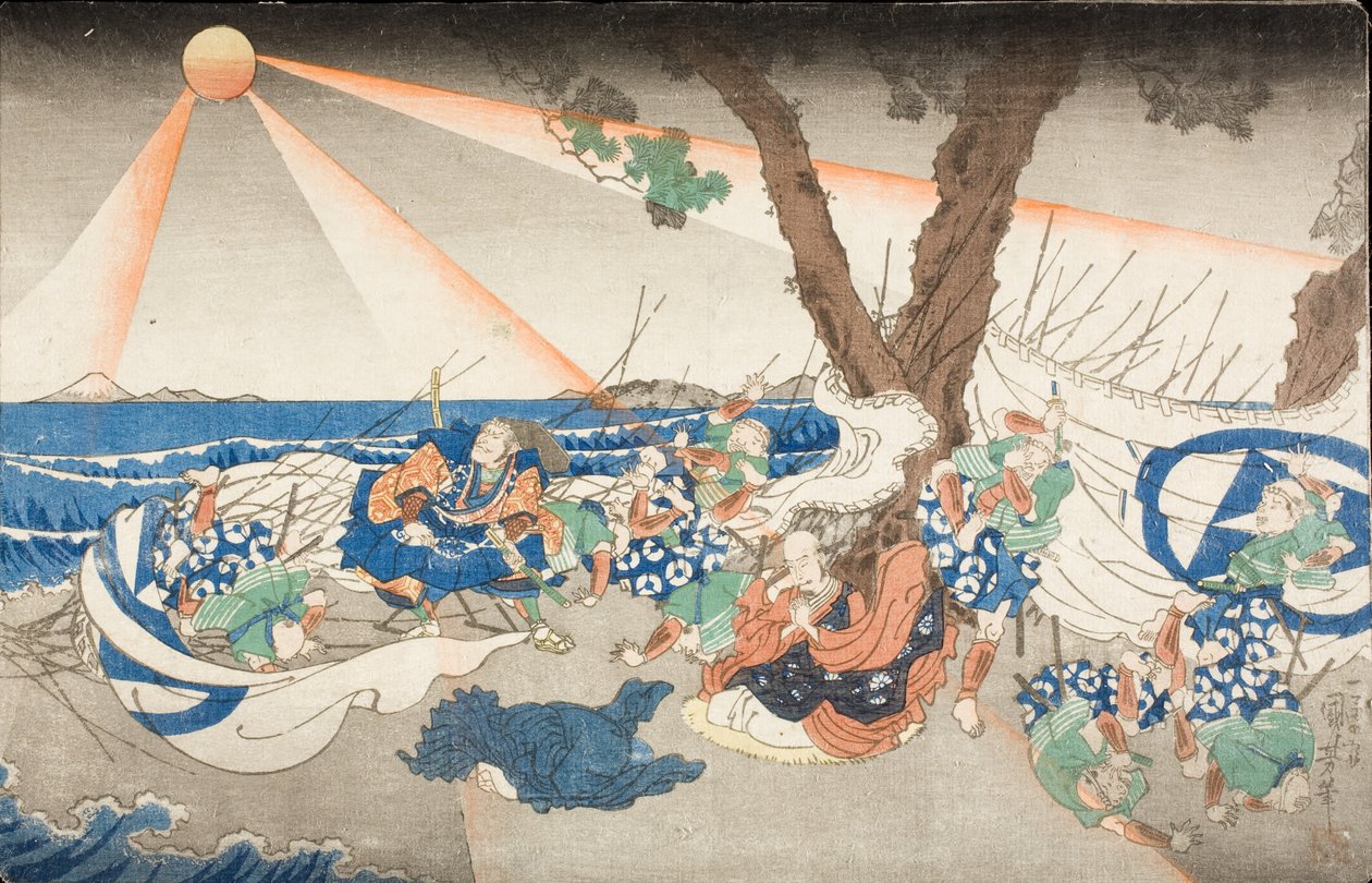 På avrättningsplatsen i Tatsunokuchi, Sagami-provinsen av Utagawa Kuniyoshi