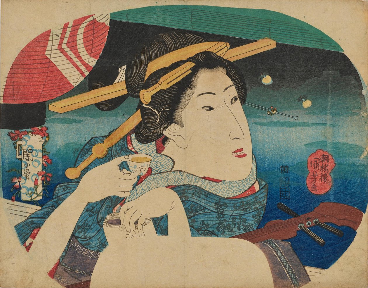 Skönhet och eldfluga av Utagawa Kuniyoshi