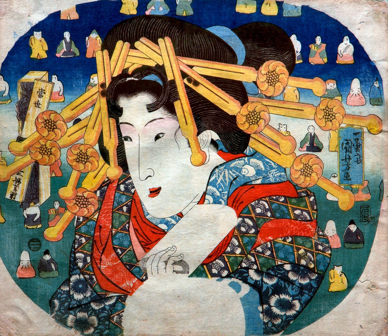 Courtesan-serien: Modern Three Hardships for Women (Tōsei sanpukutsui), ca 1833 av Utagawa Kuniyoshi