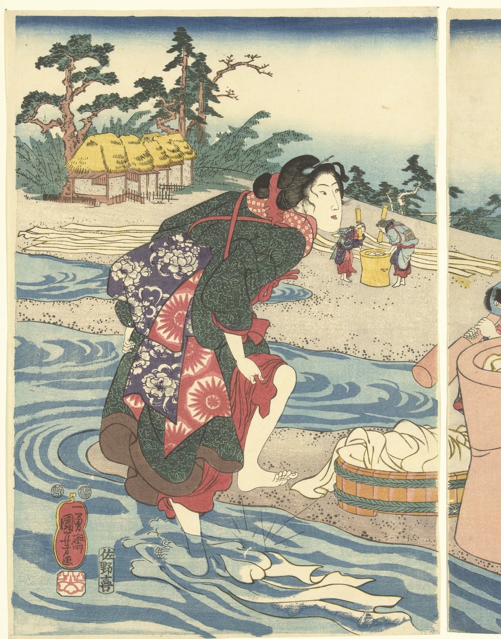 D echo servering ta Mari VIE Rins pro Vinci em USA är av Utagawa Kuniyoshi