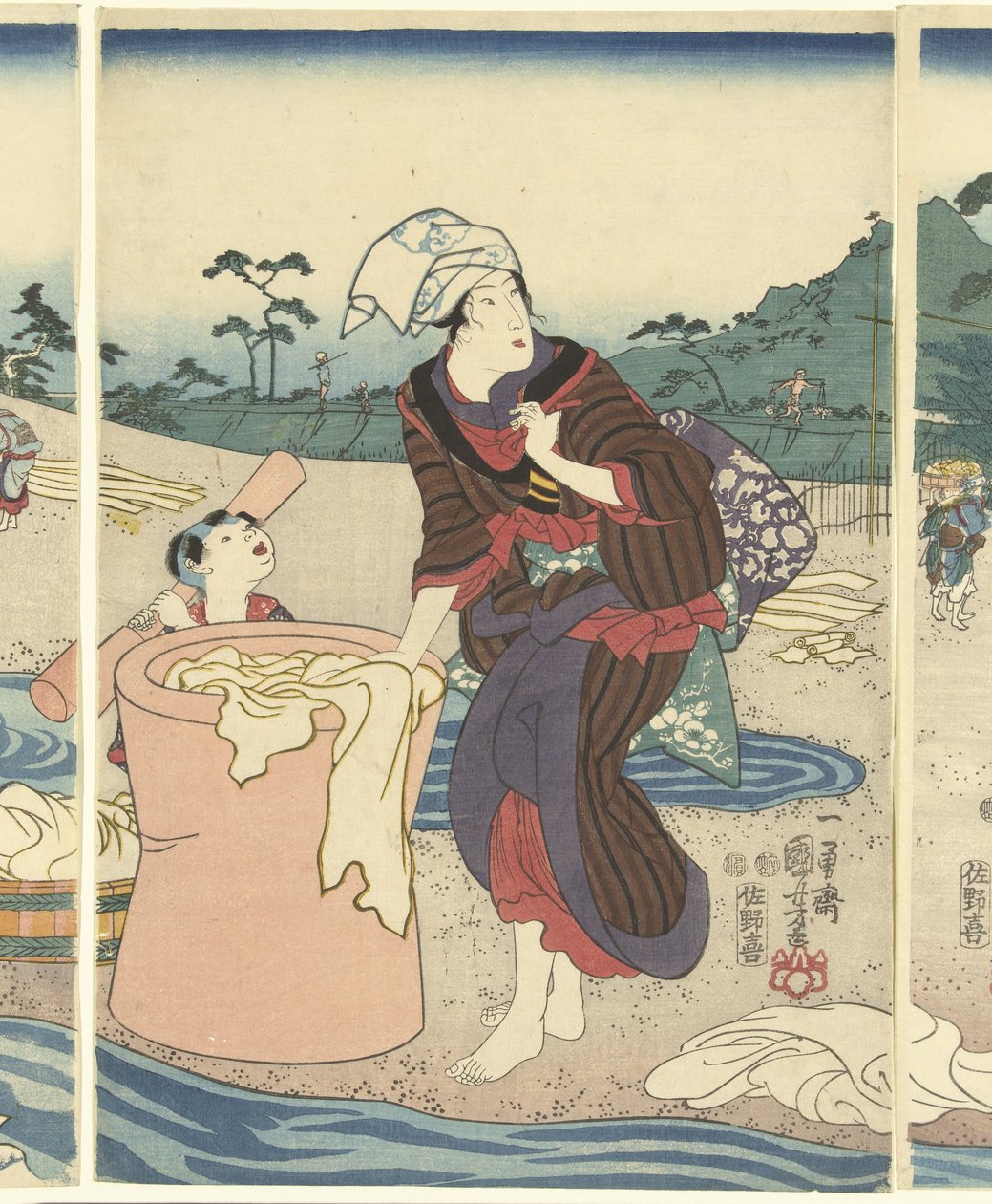 D echo servering ta Mari VIE Rins pro Vinci em USA är av Utagawa Kuniyoshi
