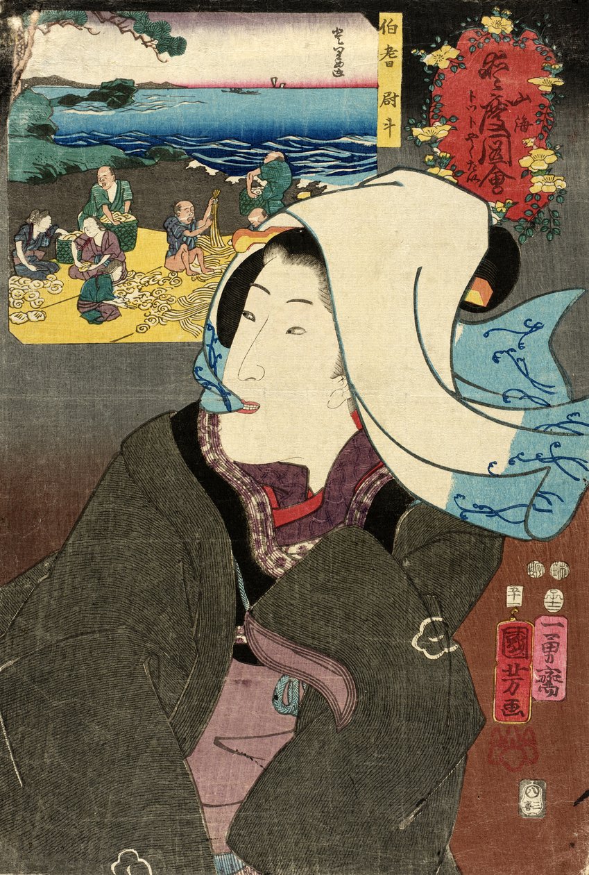 Torkad abalone från Hōki av Utagawa Kuniyoshi