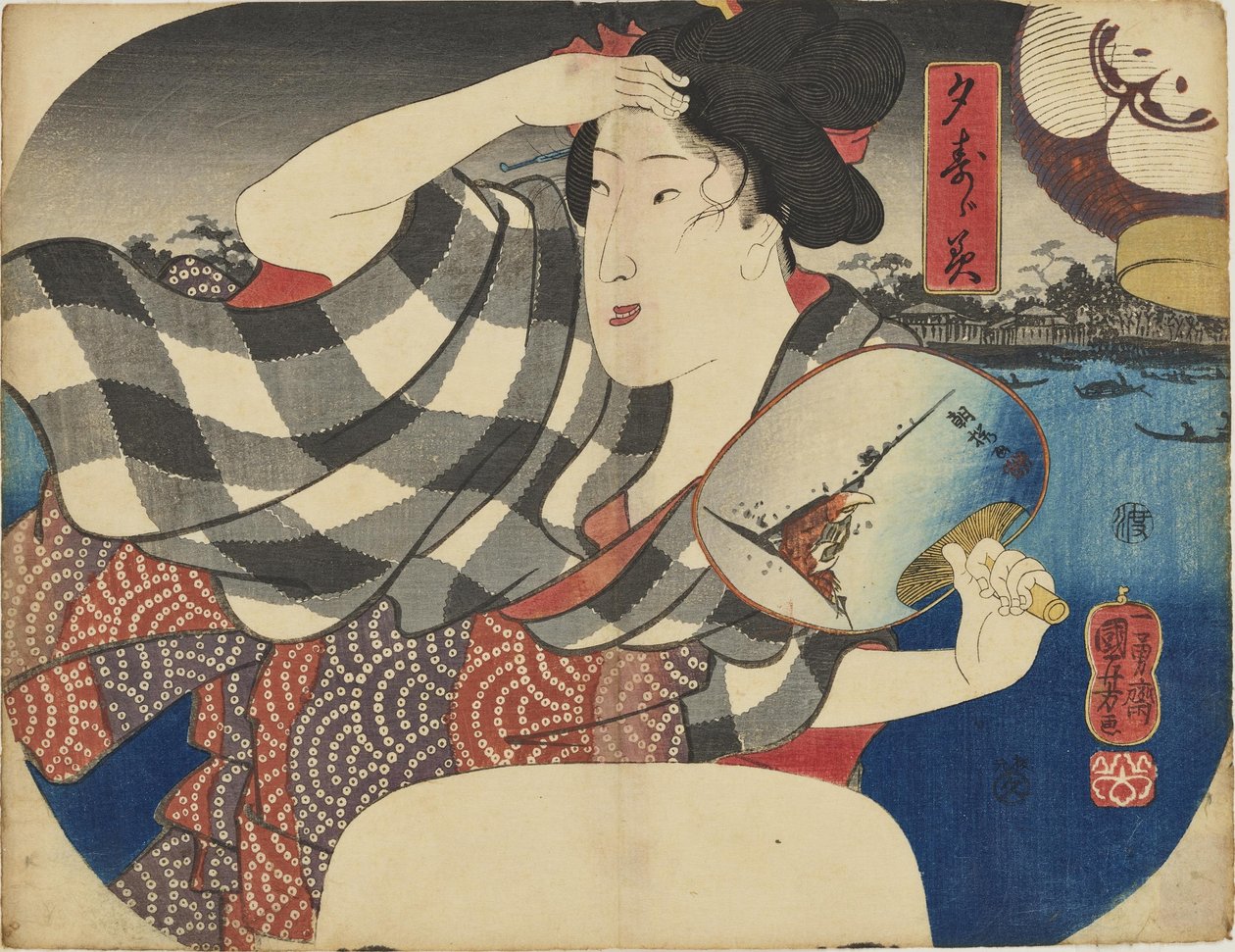 Njuter av kvällskylan av Utagawa Kuniyoshi