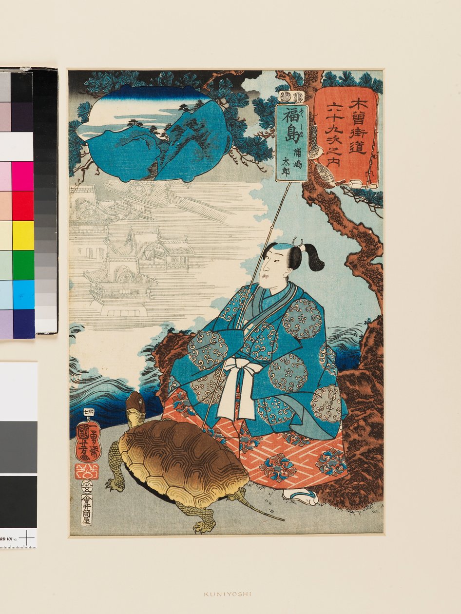 Fukushima: Urashima Tarō av Utagawa Kuniyoshi