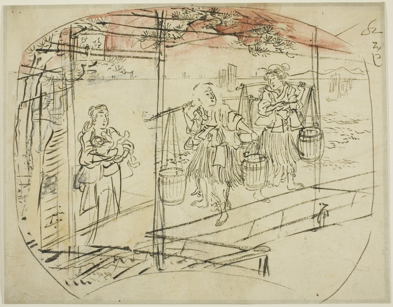 Samla saltvatten på stranden av Utagawa Kuniyoshi