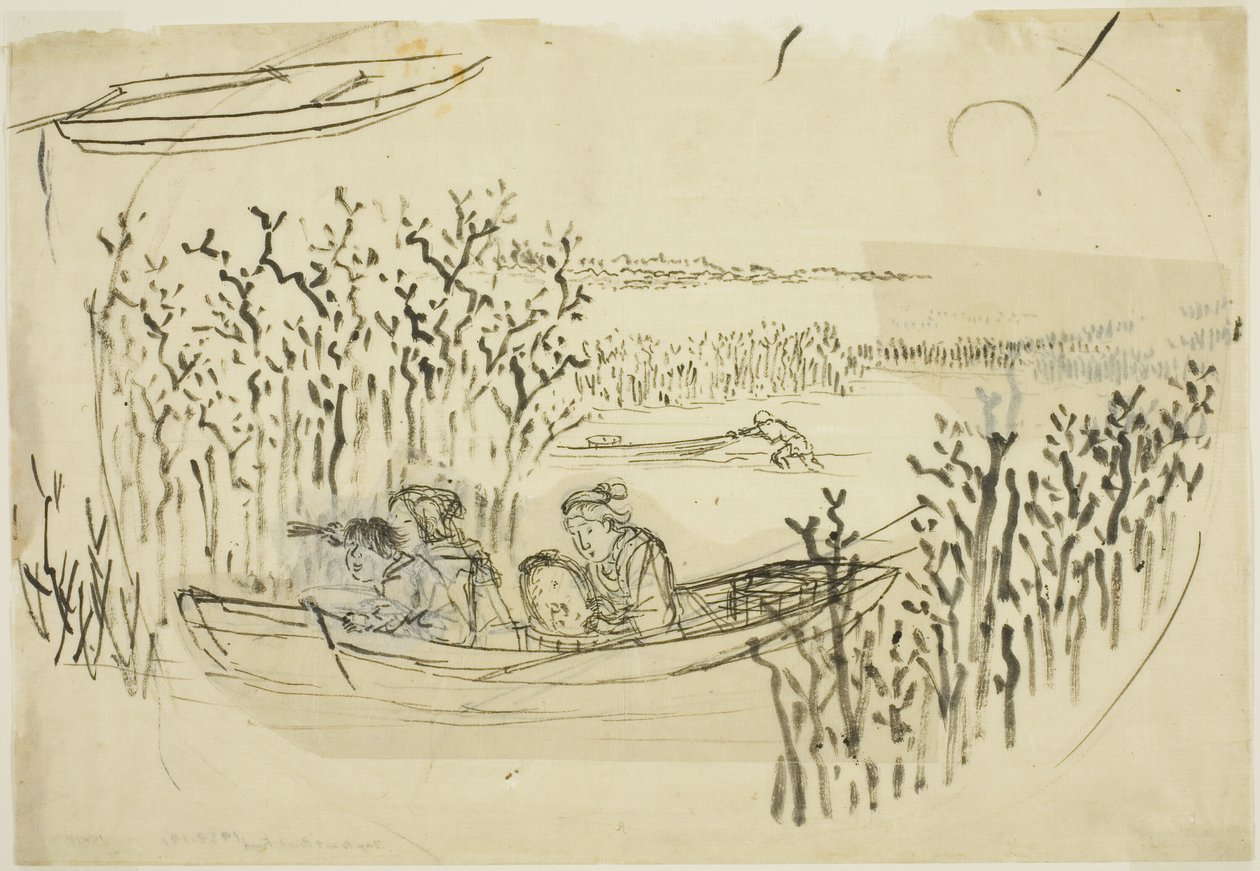 Samla tång på Omori av Utagawa Kuniyoshi