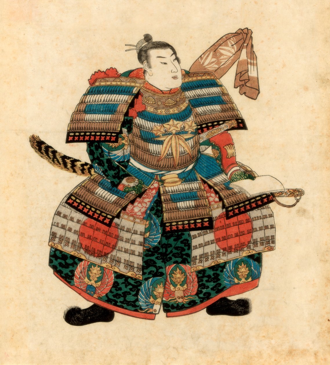 Japan sover japanska rord Minamoto no Yoritomo, 1845. av Utagawa Kuniyoshi