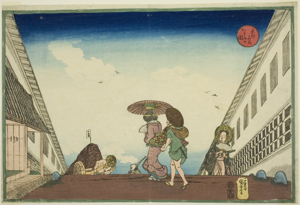 Kasumigaseki, från serien "Famous Places in the Eastern Capital (Toto meisho)" av Utagawa Kuniyoshi