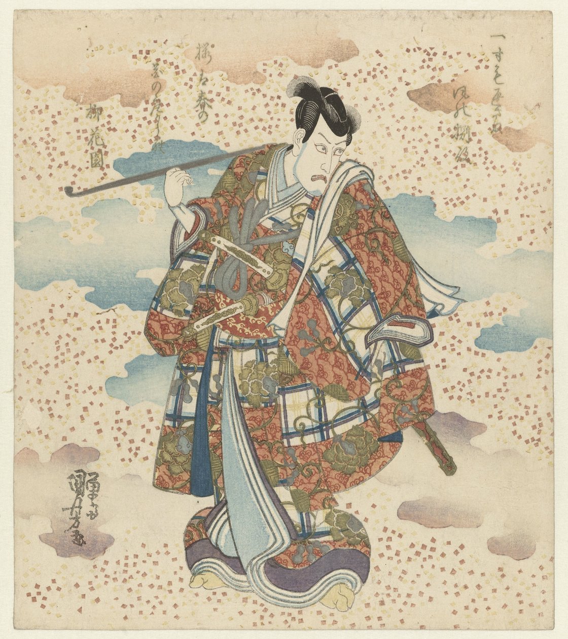 Man med lång pipa av Utagawa Kuniyoshi