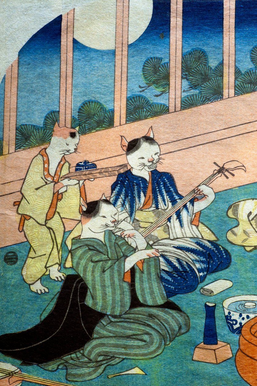 Sheng av katter, ca. 1843 av Utagawa Kuniyoshi