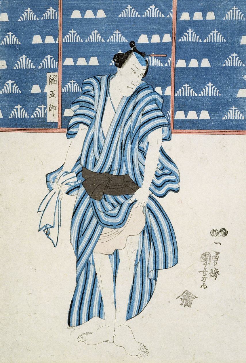 Porträtt av Tunagore (träblocktryck) av Utagawa Kuniyoshi