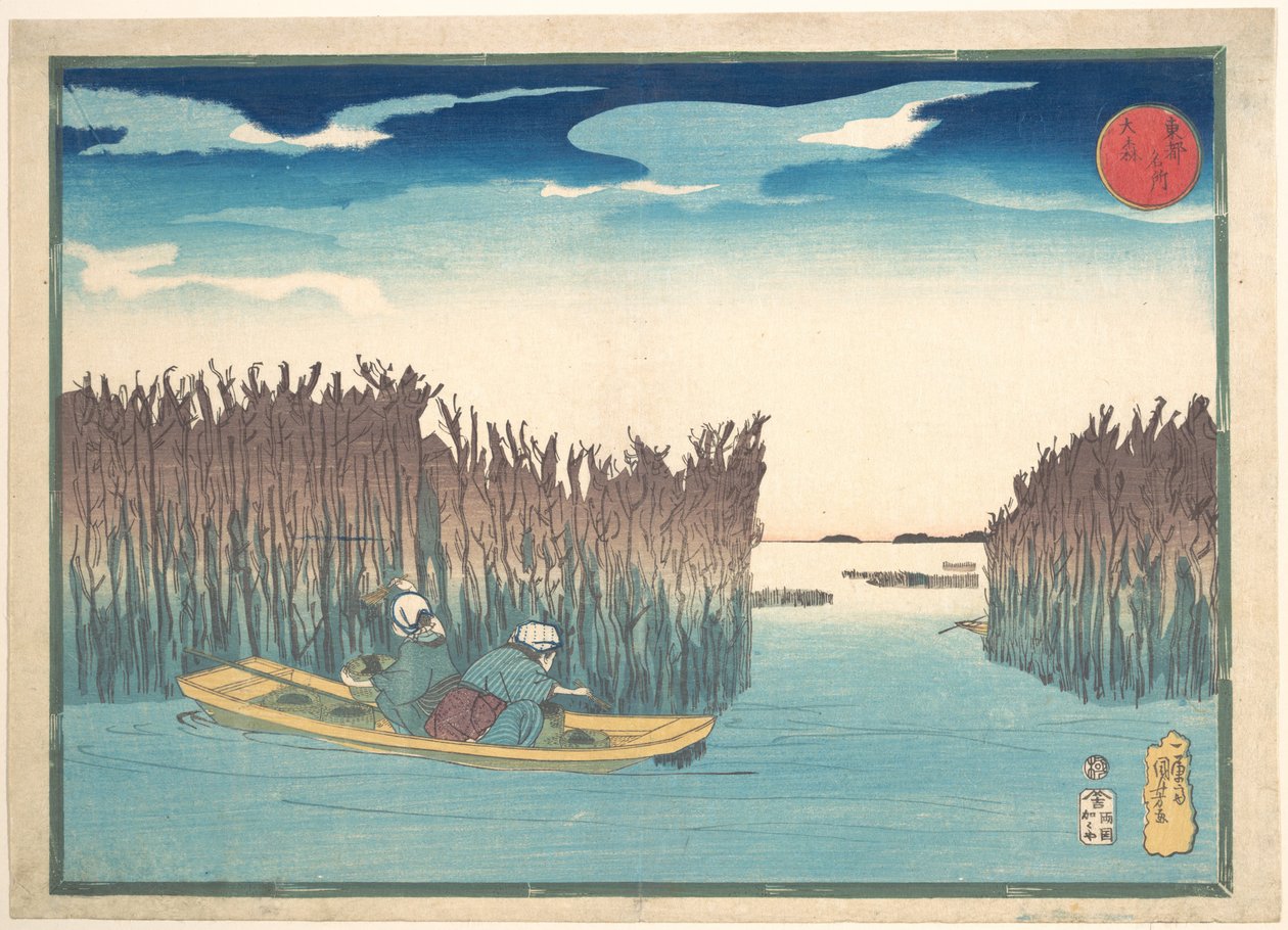 Tångplockare vid Omori av Utagawa Kuniyoshi