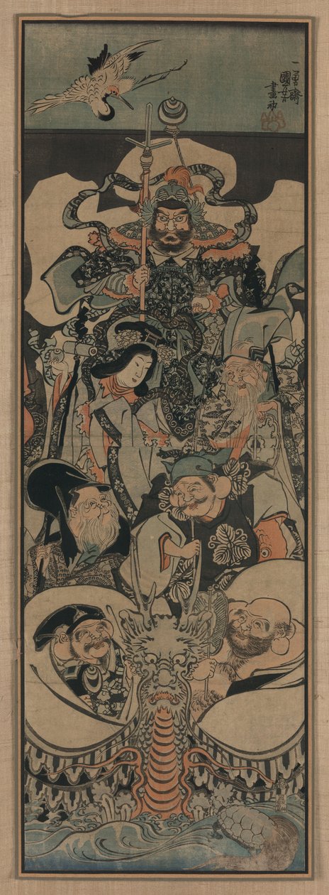 Sju lyckliga gudar, 1843-1845 av Utagawa Kuniyoshi