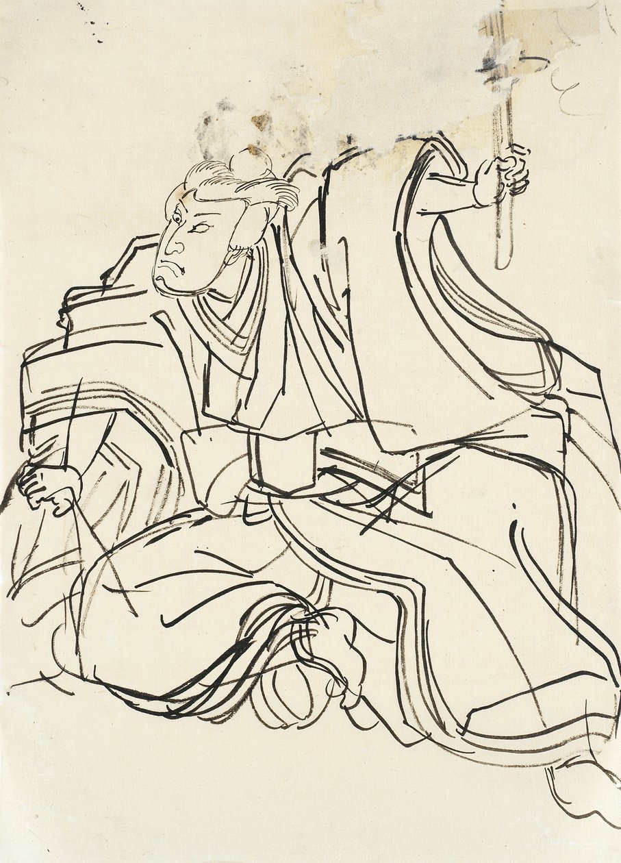 Skiss av en militärhjälte av Utagawa Kuniyoshi