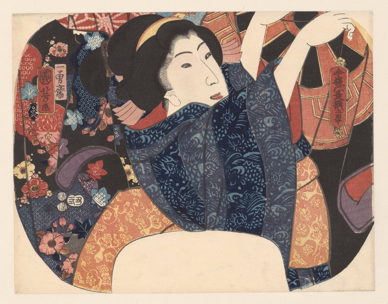 Sommarvädring av kläder Ett urval av sex moderna sommarscener (serietitel) av Utagawa Kuniyoshi