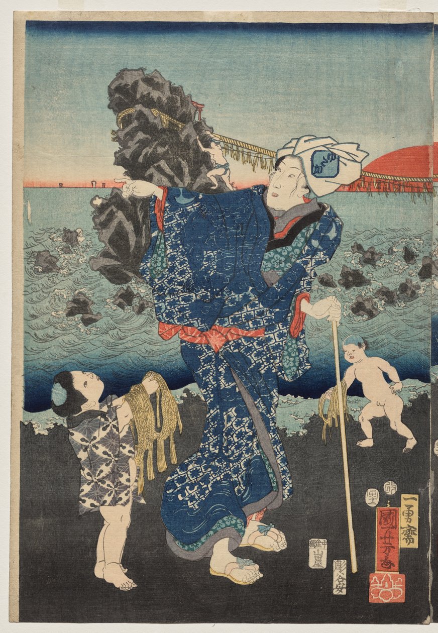 Soluppgång vid Futami Bay av Utagawa Kuniyoshi