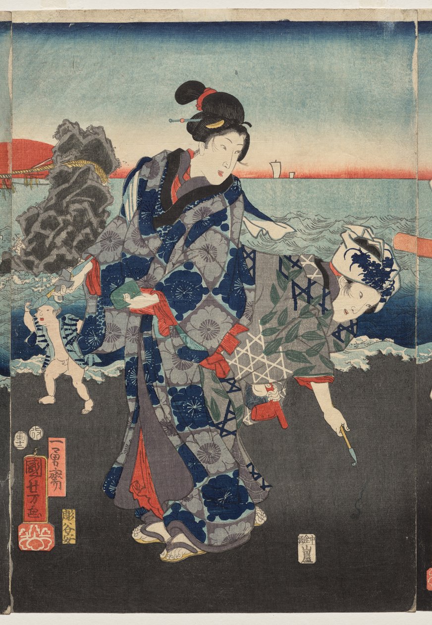 Soluppgång vid Futami Bay av Utagawa Kuniyoshi