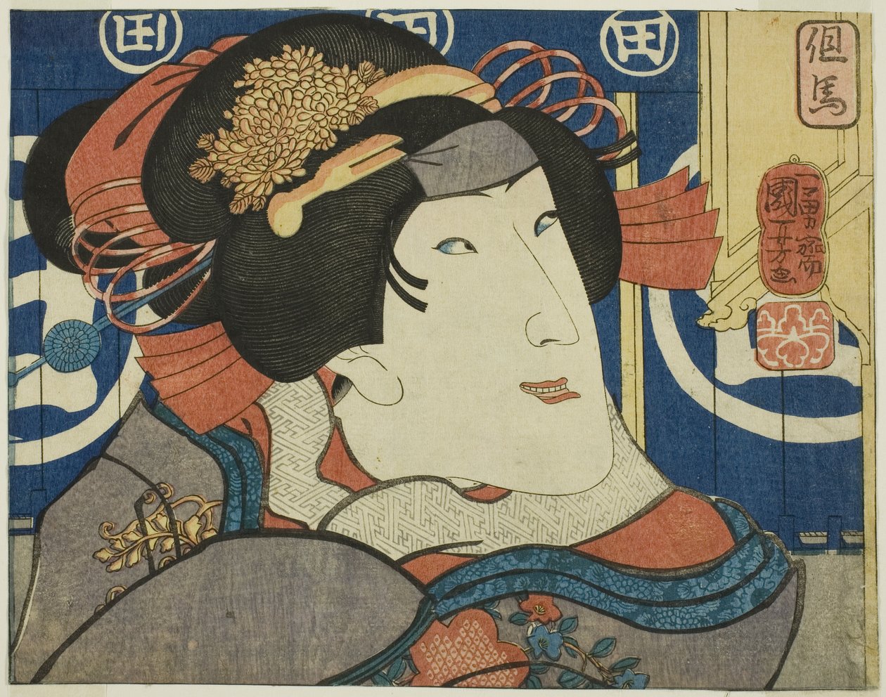Tajima-provinsen, från serien "Modern Scenes of the Provinces in Edo Brocades" av Utagawa Kuniyoshi