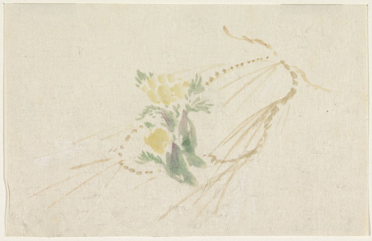 Gren med gula blommor av Utagawa Kuniyoshi