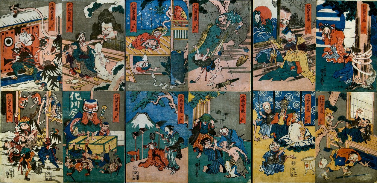 Monsters Chūshingura (Bakemono Chūshungura), ca 1839-42 av Utagawa Kuniyoshi