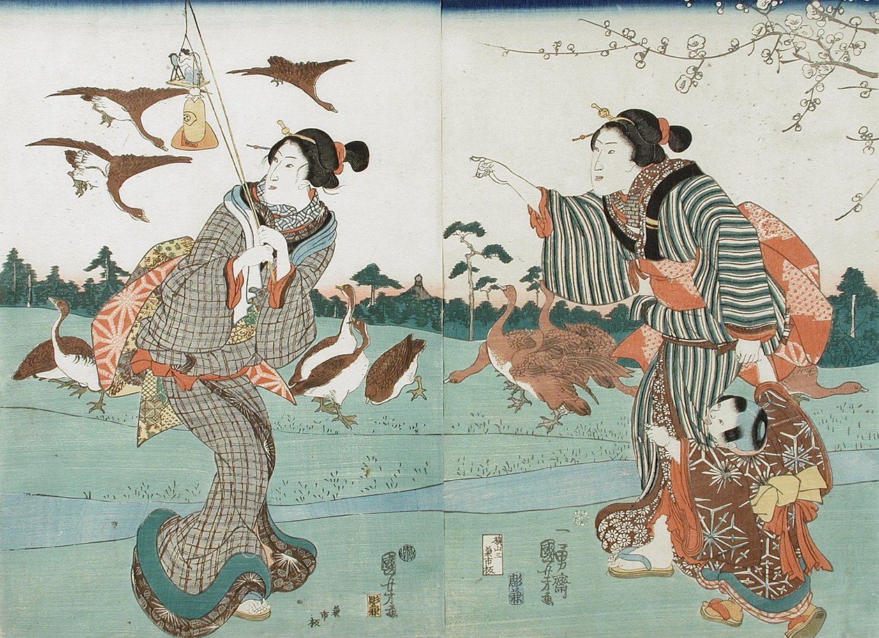 Utsikt över Yanagishima på våren av Utagawa Kuniyoshi