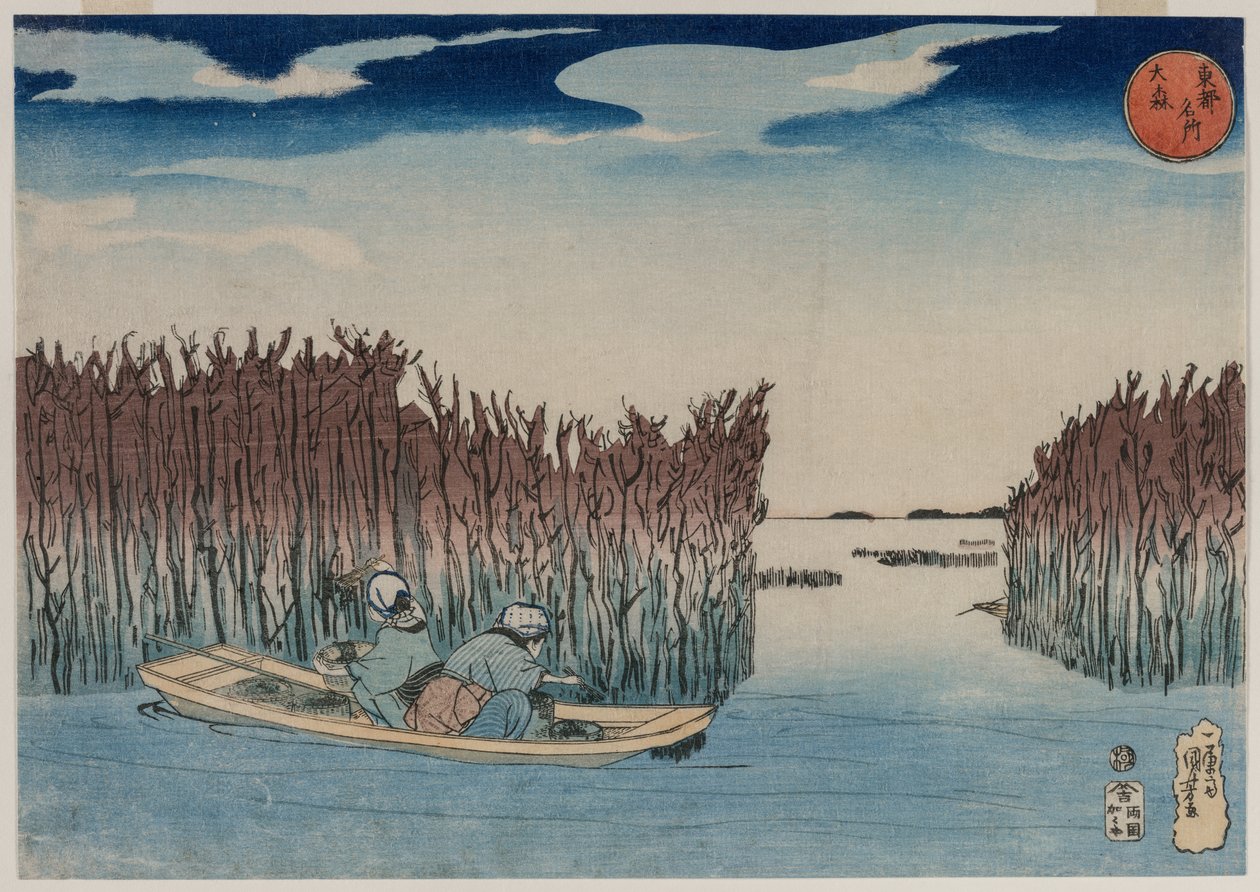 Ōmori, från serien Famous Places in the Eastern Capital av Utagawa Kuniyoshi