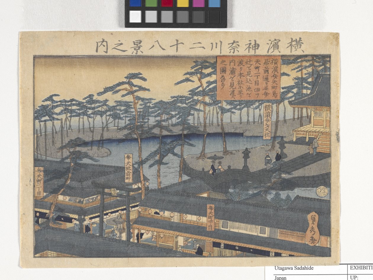 28 vyer över Yokohama i Kanagawa (träblockstryck) av Utagawa Sadahide