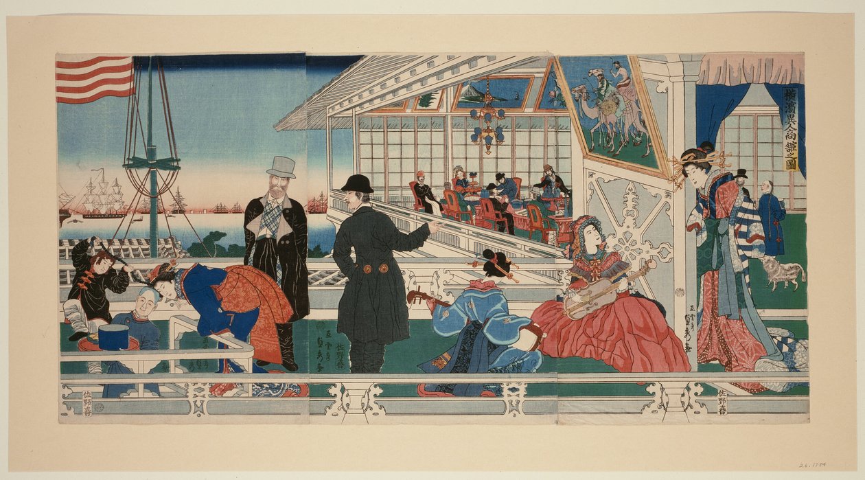 En amerikansk Mel Kanche del 1 medlem Yokohama av Utagawa Sadahide