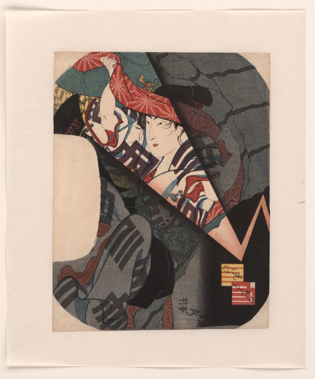 Sök skydd under ett plötsligt åskväder på kvällen. Yudachi no hikariyoke (titel på objekt) av Utagawa Sadahide