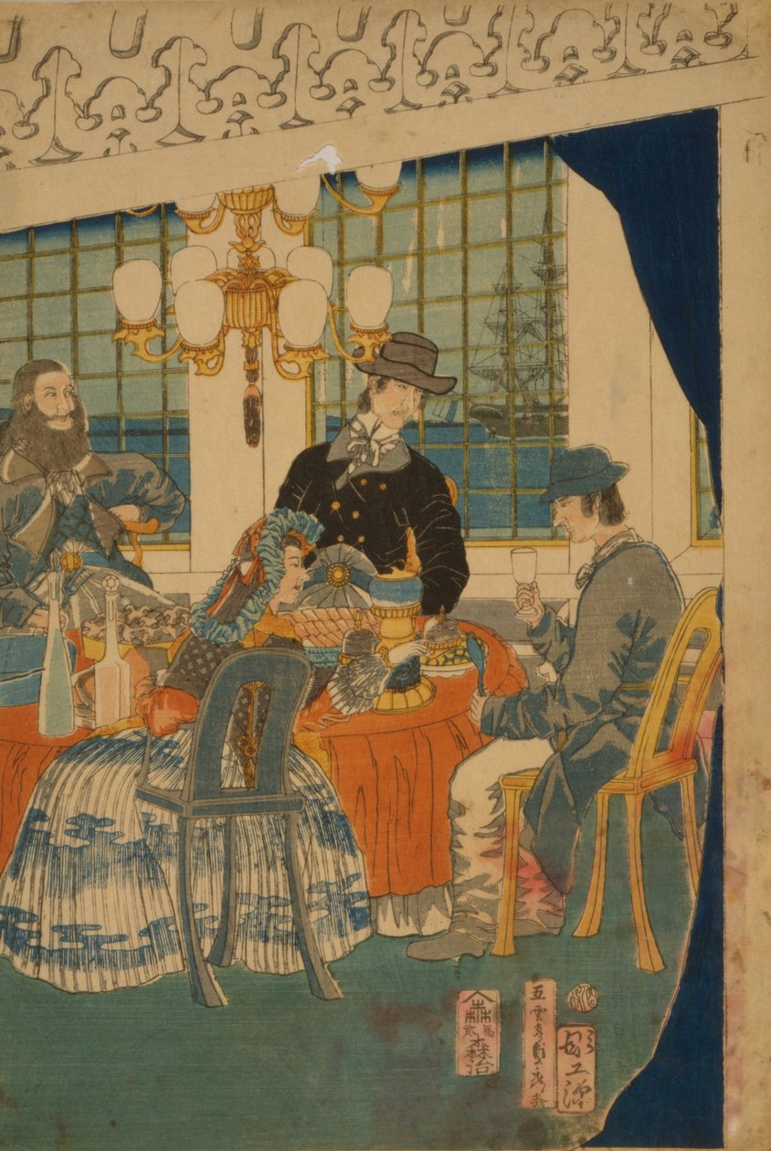 Salong i ett utländskt handelshus i Yokohama, 1861 av Utagawa Sadahide