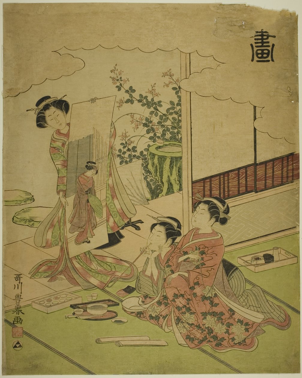 Målning (Ga), från en titellös serie av de fyra prestationerna av Utagawa Toyoharu