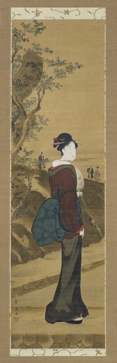 Skönhet vid Mimeguri Shrine av Utagawa Toyohiro