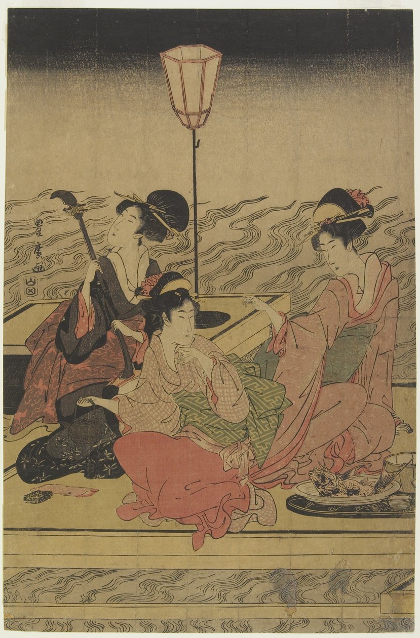 Juni (Sommarfest vid Kamoälven), tidigt 1800-tal av Utagawa Toyohiro