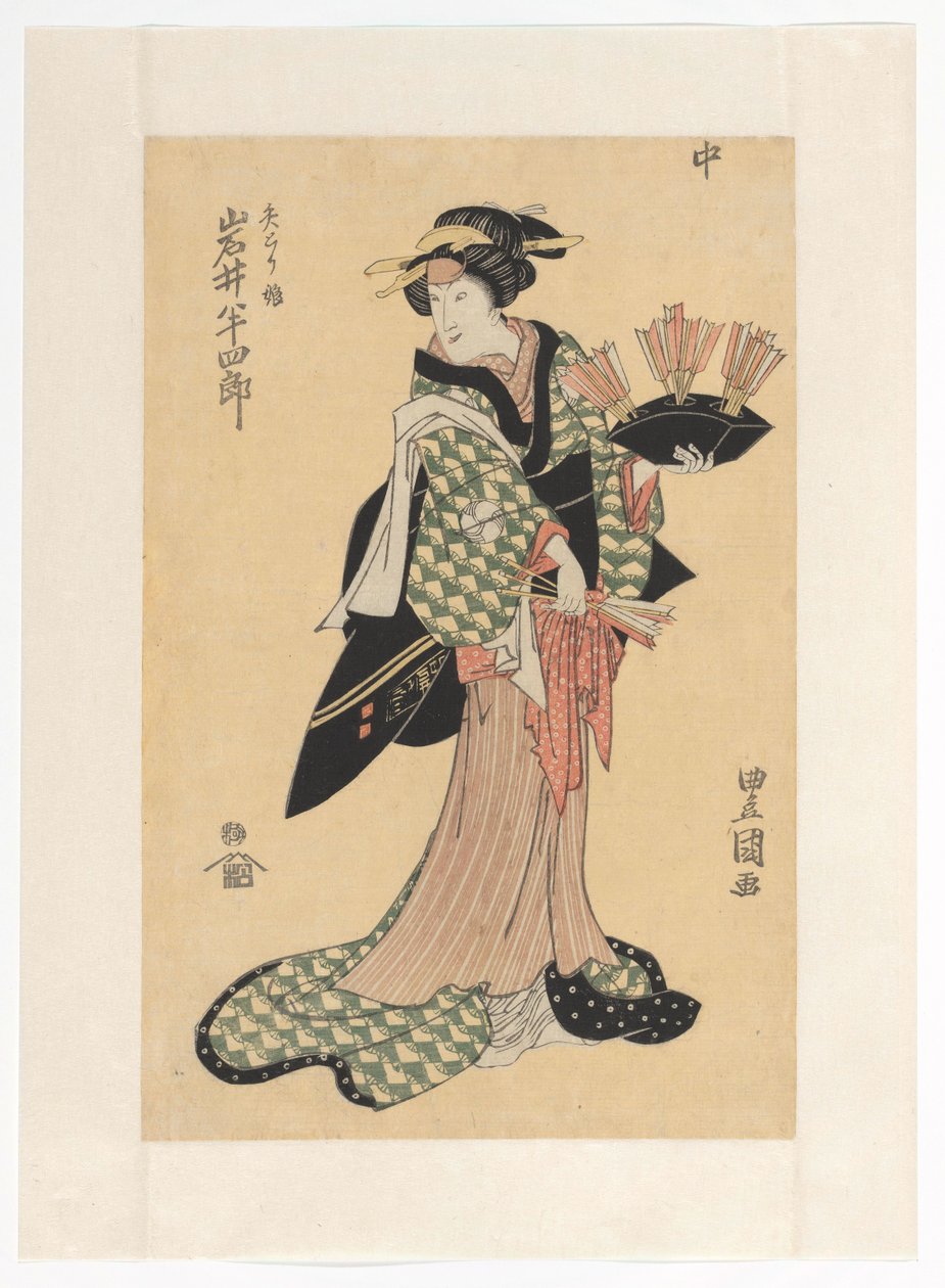 Oiwa håller pilar av Utagawa Toyokuni (I)