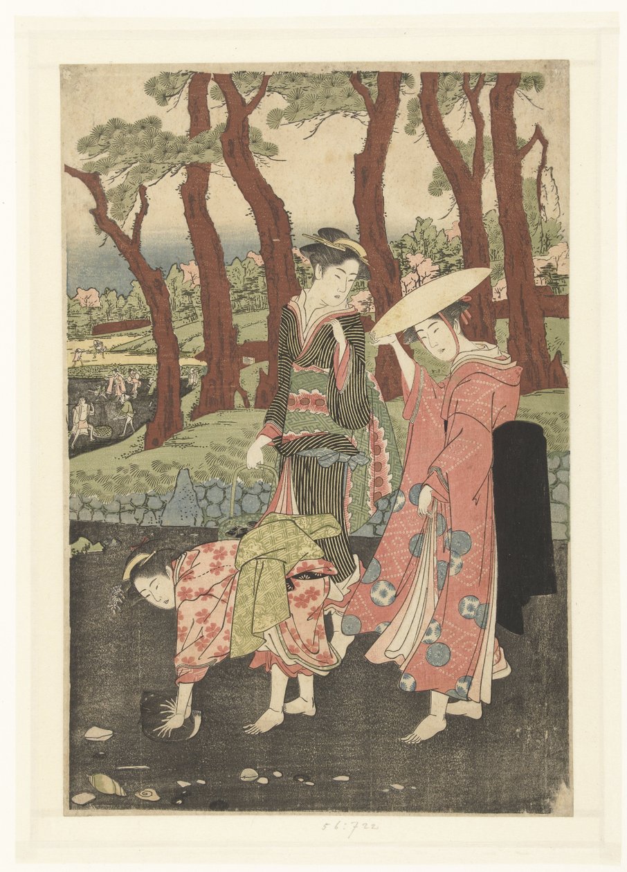 Samla fisk och snäckor vid lågvatten av Utagawa Toyokuni (I)