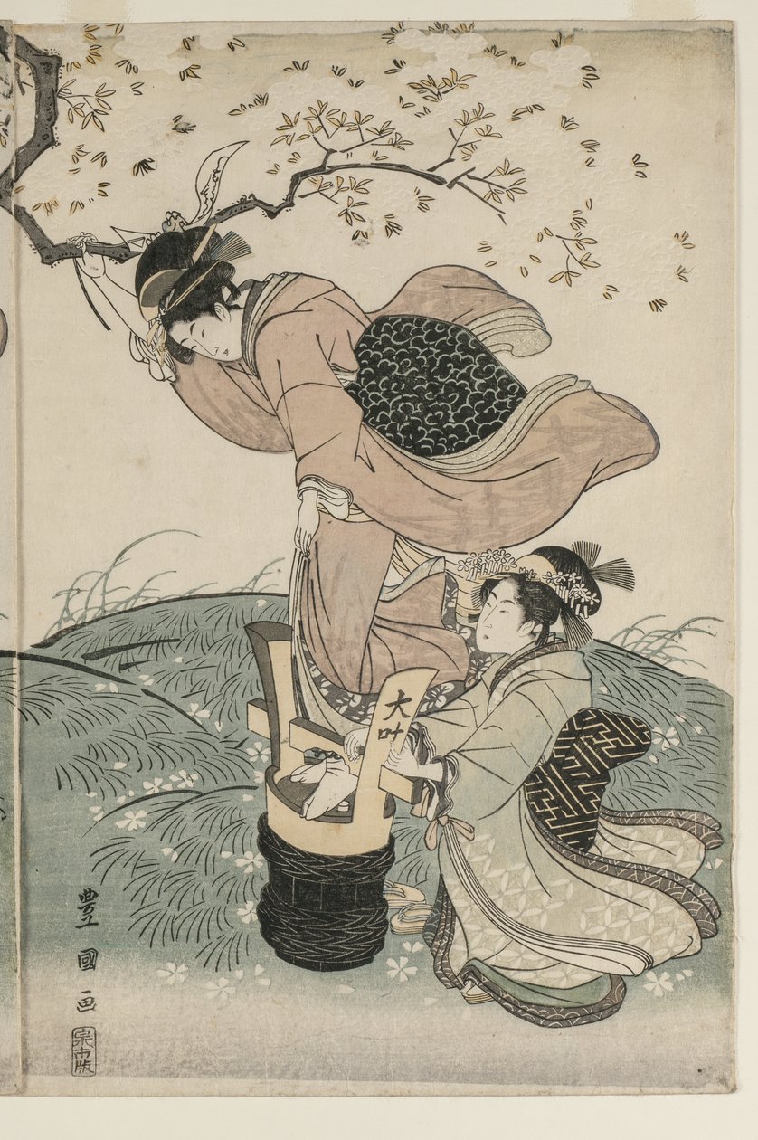 Körsbärsblommor i vinden av Utagawa Toyokuni