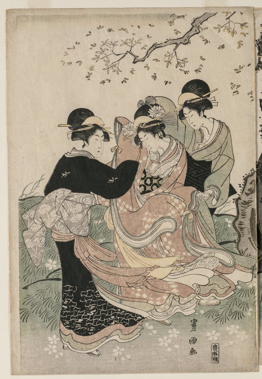 Körsbärsblommor i vinden av Utagawa Toyokuni